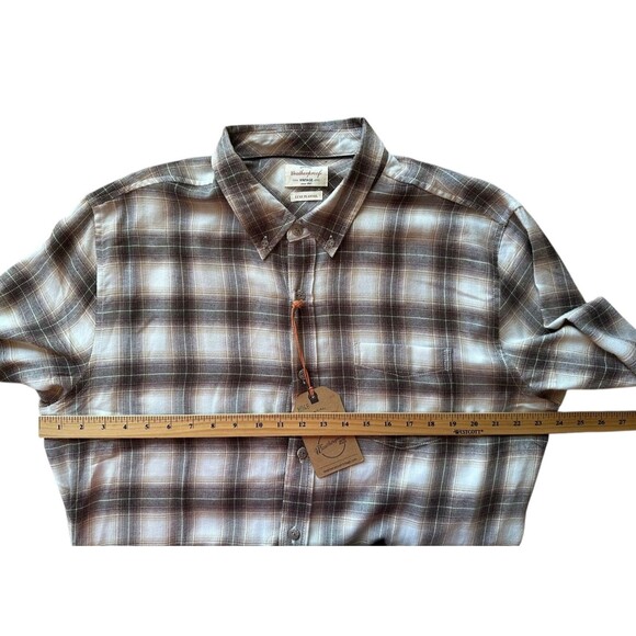 Weatherproof Vintage Men's LUXE FLANNEL Plaid Button Down Shirt Size XL Shitake - Picture 9 of 10